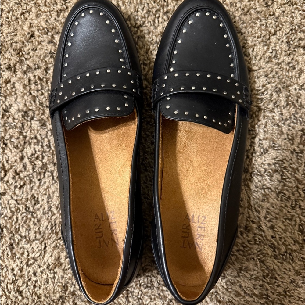 Naturalizer Black Studded Loafers